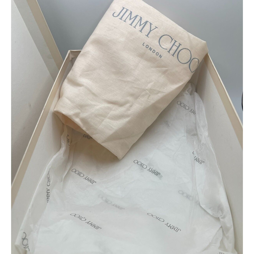 Jimmy Choo 36.5 / 6.5 Heels Peeptoe Nova Glitter Champagne Pumps Slingback + BOX - Picture 15 of 15